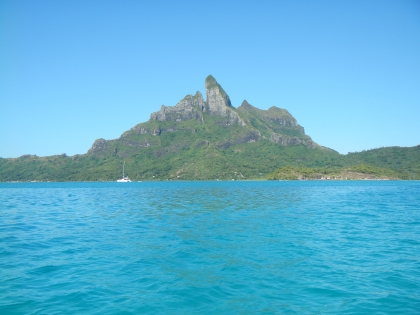 View of the mountain from the canoe
