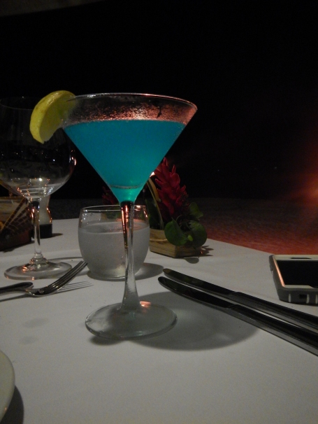 St Regis Bora Bora Blue Lagoon cocktail!
